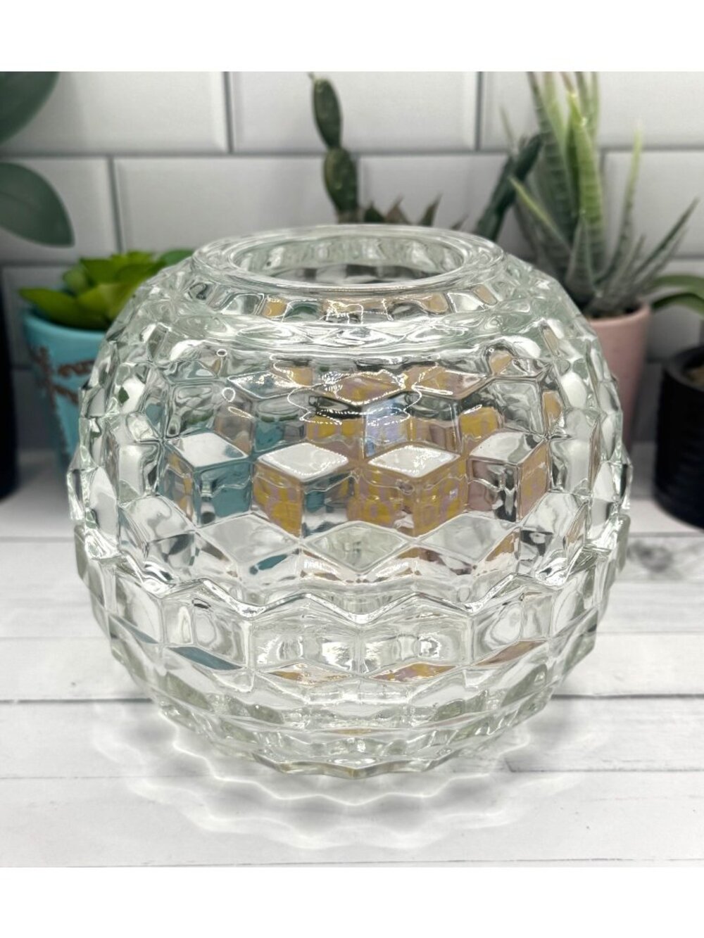 Fostoria American Cubist Fairy Lamp